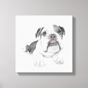A Sassy Bulldog Puppy Teckning Canvastryck