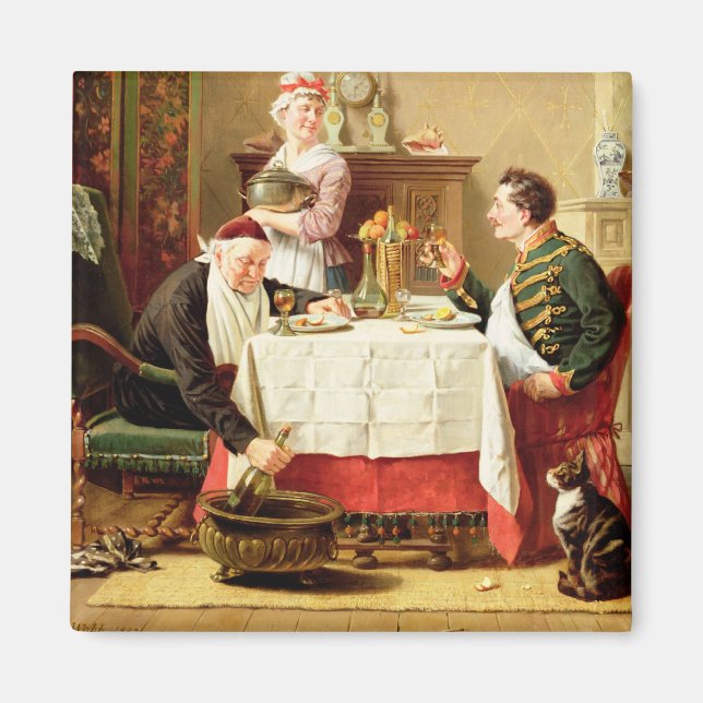 A Satisating Meal, 1883 (olja på arbetsyta) Magnet (Framsidan)
