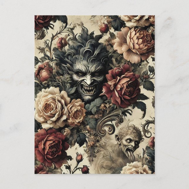 A Savage Sanctum - Gothic Victorian Helg Vykort (Framsida)