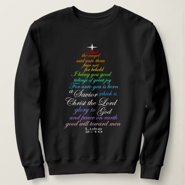 A Savior is Born Luke 2-11 Christmas Tree Shirts T Shirt (Design framsida)