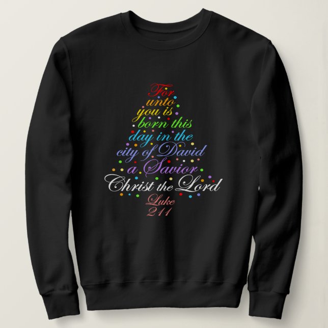 A Savior is Born Luke 2-11 Christmas Tree Shirts T Shirt (Design framsida)