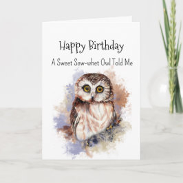 A Saw Whet Uggla Personality Birthday Roligt Bird Kort