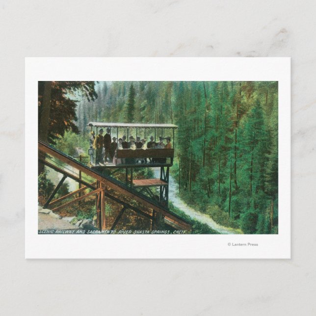 A Scenia Railway Along, Sacramento River Vykort (Framsida)
