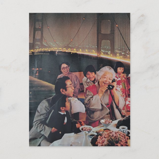 A Scenic Dinner at the Bridge at Night Postcard Vykort (Framsida)