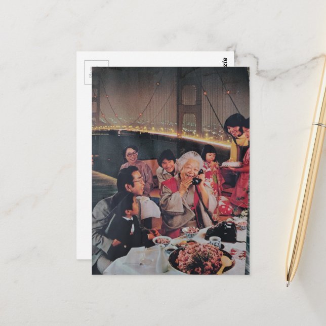 A Scenic Family Dinner at the Bridge Vykort (Fram/Back In Situ)