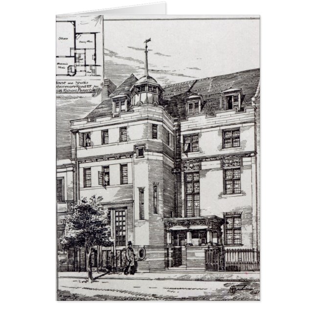 A Sculptors Studio, 1892 Hälsningskort (Framsidan)