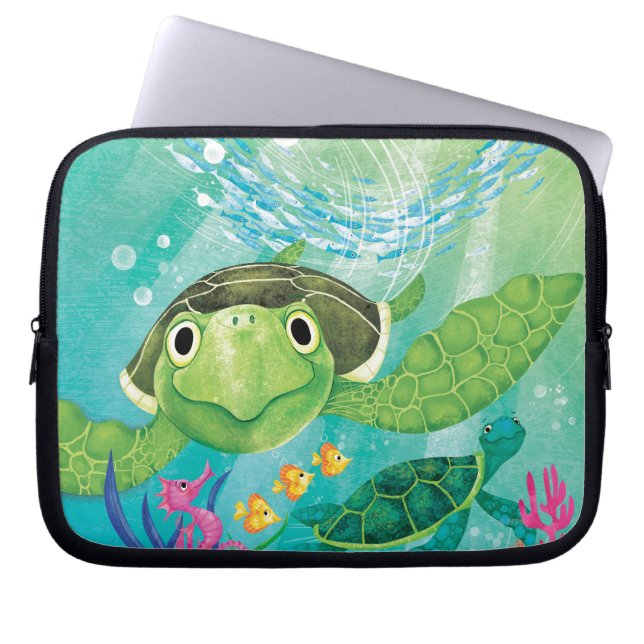 A Sea Turtle Rädding Laptop Fodral (Framsidan)