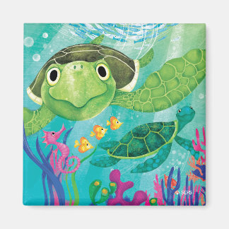 A Sea Turtle Rädding Magnet
