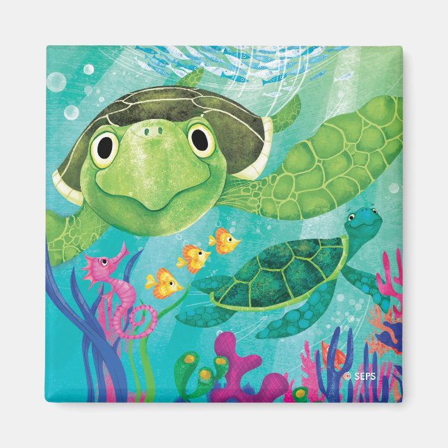 A Sea Turtle Rädding Magnet (Framsidan)
