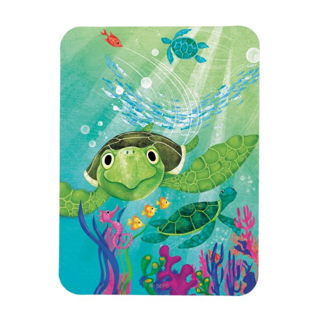 A Sea Turtle Rädding Magnet (Vertikal)