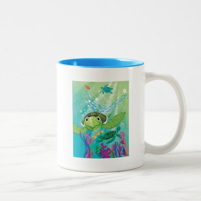 A Sea Turtle Rädding Två-Tonad Mugg (Höger)