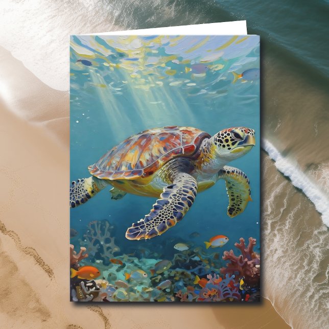 A Sea Turtle Themed Birthday Kort (Skapare uppladdad)