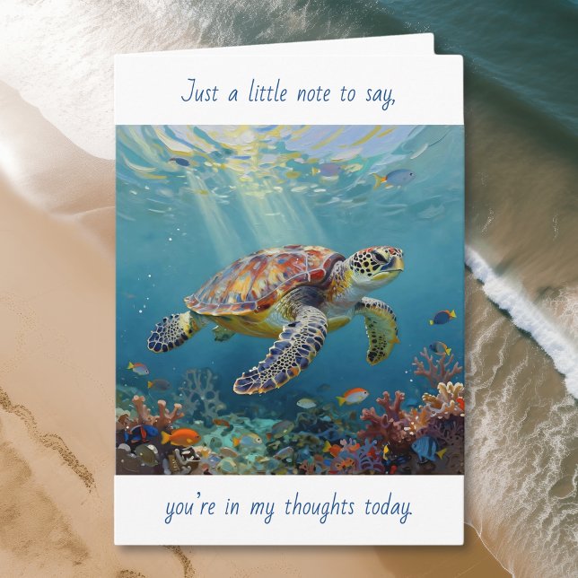 A Sea Turtle Themed Thinking about You Kort (Skapare uppladdad)
