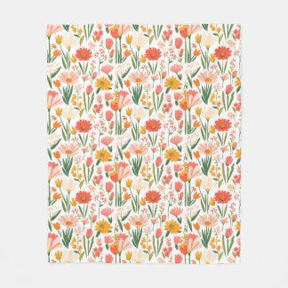 A seamless pattern of spring flowers Fleecefilt