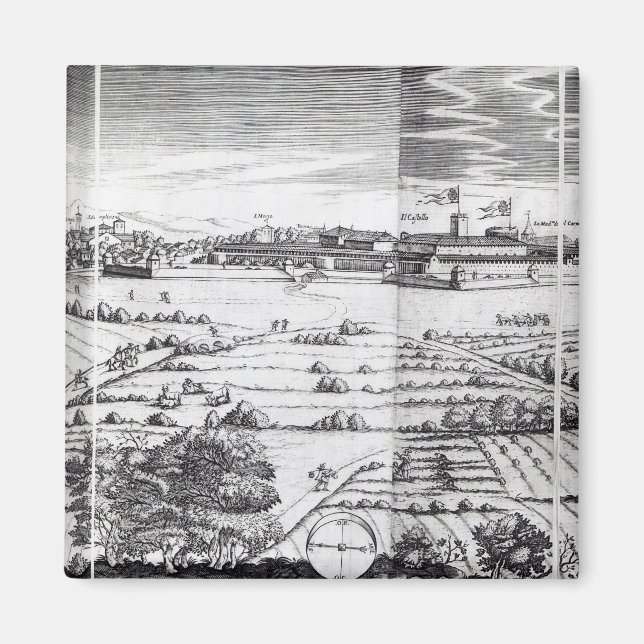 A Section of a Karta of Milan, 1640 Magnet (Framsidan)