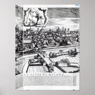 A Section of a Karta of Milan, 1640 Poster