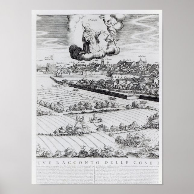 A Section of a Karta of Milan, 1640 Poster (Framsidan)