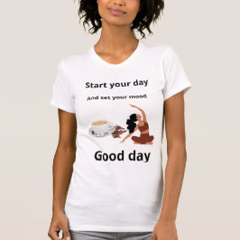 "A Serene Morgonritual: Kaffe och Yoga på jorden T Shirt