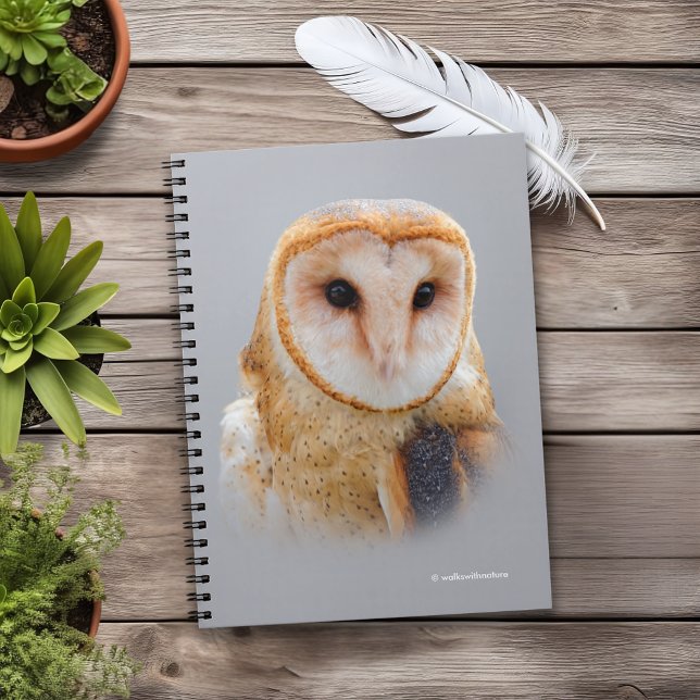 A Serene och BeSnyn Barn Uggla Anteckningsbok Med Spiral (Serene and Beautiful Barn Owl Journal Cover Photo)
