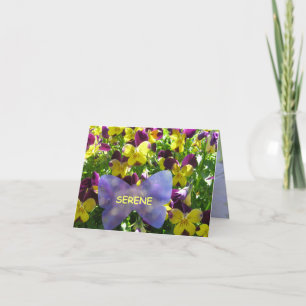 A Serene Pansy Garden-kort Kort