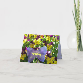 A Serene Pansy Garden-kort Kort