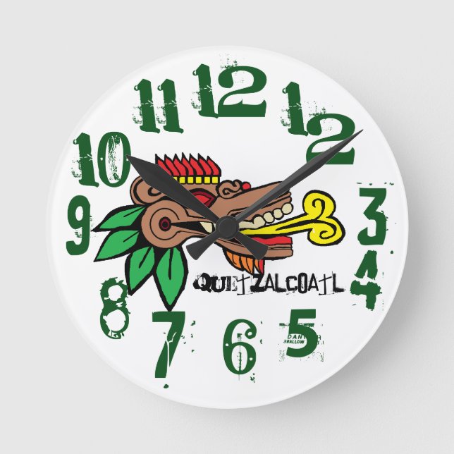 A SERPIENTE EMPLUMADA, Quetzalcoatl Rund Klocka (Framsida)