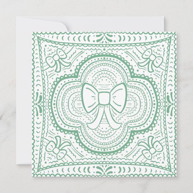 A Shabby chic Bow Inbjudningar (Framsida)