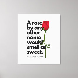 A SHAKESPEARE POEM AND A ROSE Canvas Print