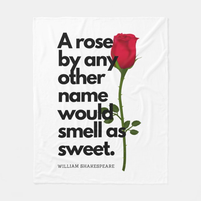 A SHAKESPEARE POEM AND A ROSE  Fleece Blanket  (Framsidan)