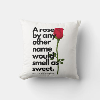 A SHAKESPEARE POEM AND A ROSE Throw Pillow Kudde
