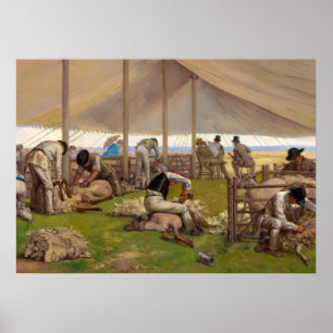 A Sheep Searing Match, 1875 av Eyre Crowe Poster