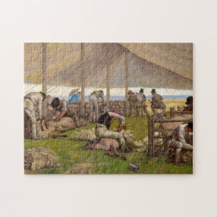 A Sheep Searing Match, 1875 av Eyre Crowe Pussel