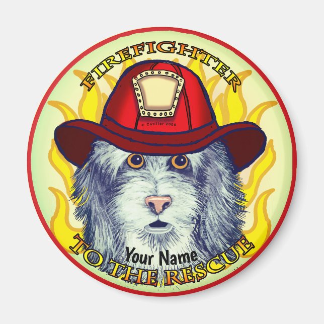 A Sheepdog Firefighter Magnet (Framsidan)