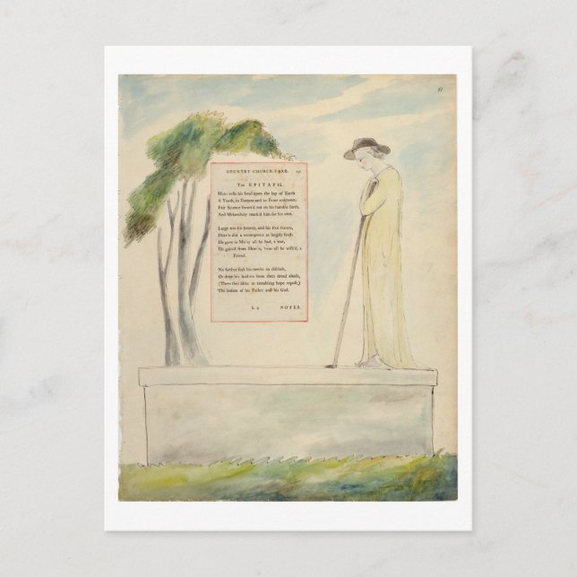 A Shepherd Reading the Epitaph, från Elegy Writy Vykort (Framsida)
