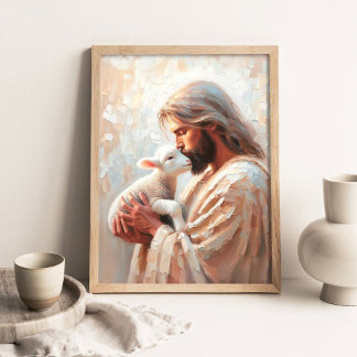 A Shepherd_s Love, Christian Art, Jesus Saves the Poster