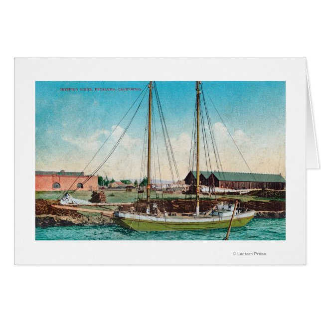 A Shipping Schooner ScenePetaluma, CA Hälsningskort (Framsidan Horizontal)