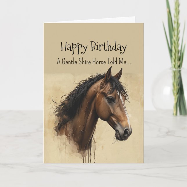 A Shire Horse Personality Birthday Kort (Framsida)