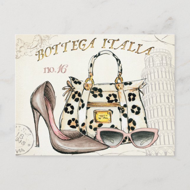 A Shoe, A Bag och A Pair of Glasses Vykort (Framsida)