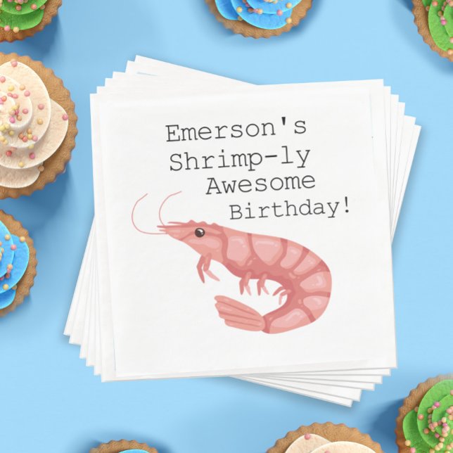 A Shrimp-ly Fantastisk Birthday Pappersservett (A Shrimp-ly Awesome Birthday Napkins)
