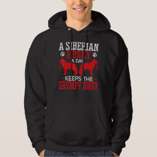 A Siberian husky A Day Behållas the Grumpy Away Si Hoodie