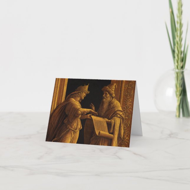 A Sibyl och en profet, 1495 av Andrea Mantegna Tack Kort (Framsida)