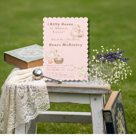 A Silly Goose is Almost Loose Pink Baby Shower Inbjudningar