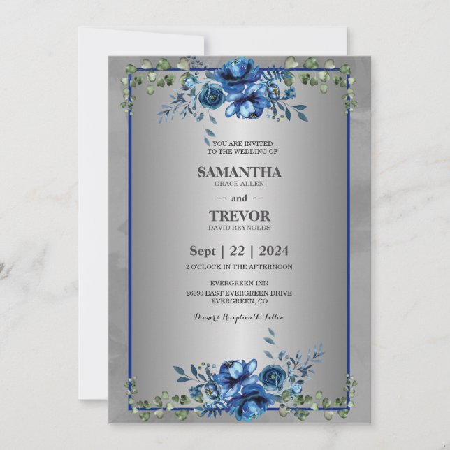 A SILVER FIRANDE i KÄRLEK Inbjudningar (Framsida)