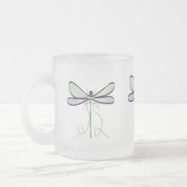 A SIMPLE DRAGONFLY FROSTED MUG FROSTAD GLASMUGG