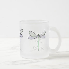 A SIMPLE DRAGONFLY FROSTED MUG FROSTAD GLASMUGG