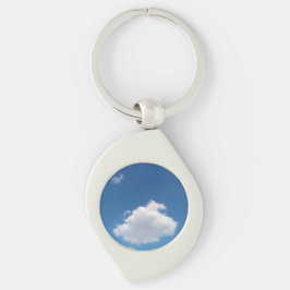 A single cloud swirl silverfärgad nyckelring