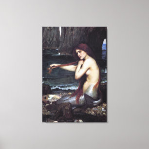 A Sjöjungfru av J W Waterhouse, 1901 Canvastryck