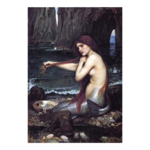 A Sjöjungfru av J W Waterhouse, 1901 Fototryck