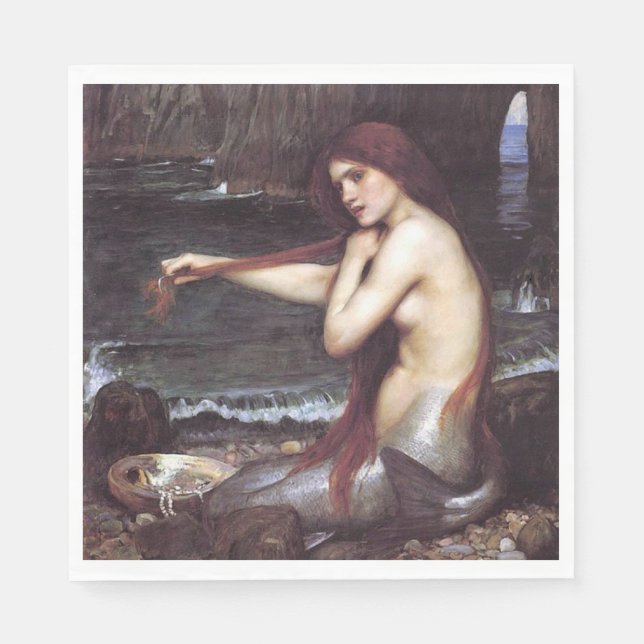 A Sjöjungfru av J W Waterhouse, 1901 Pappersservett (Framsidan)
