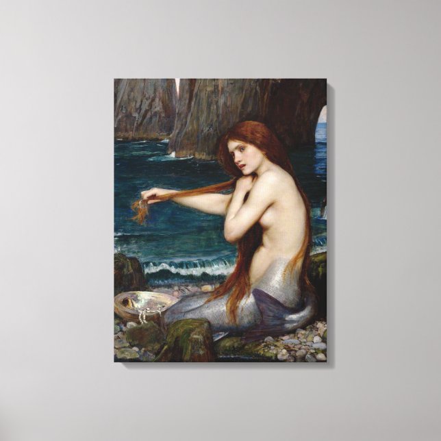 "A Sjöjungfru" av John William Waterhouse Canvas (Framsida)